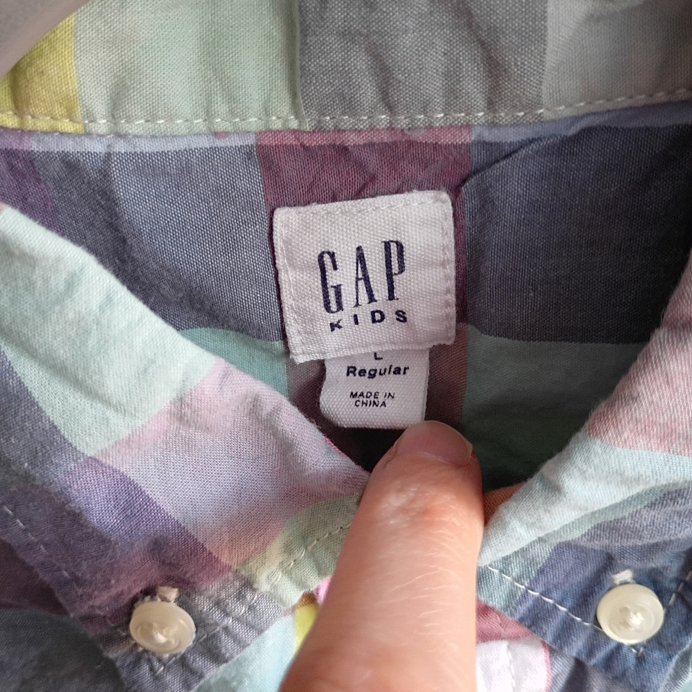 Gap Kids L Reg 10/11 Plaid Button Down Shirt - Picture 2 of 4